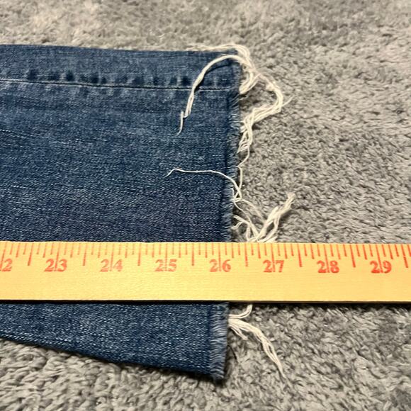 Rag & Bone Jeans Womens 25 10” Cropped Flare Raw Hem Blue Denim Pants - Picture 10 of 12